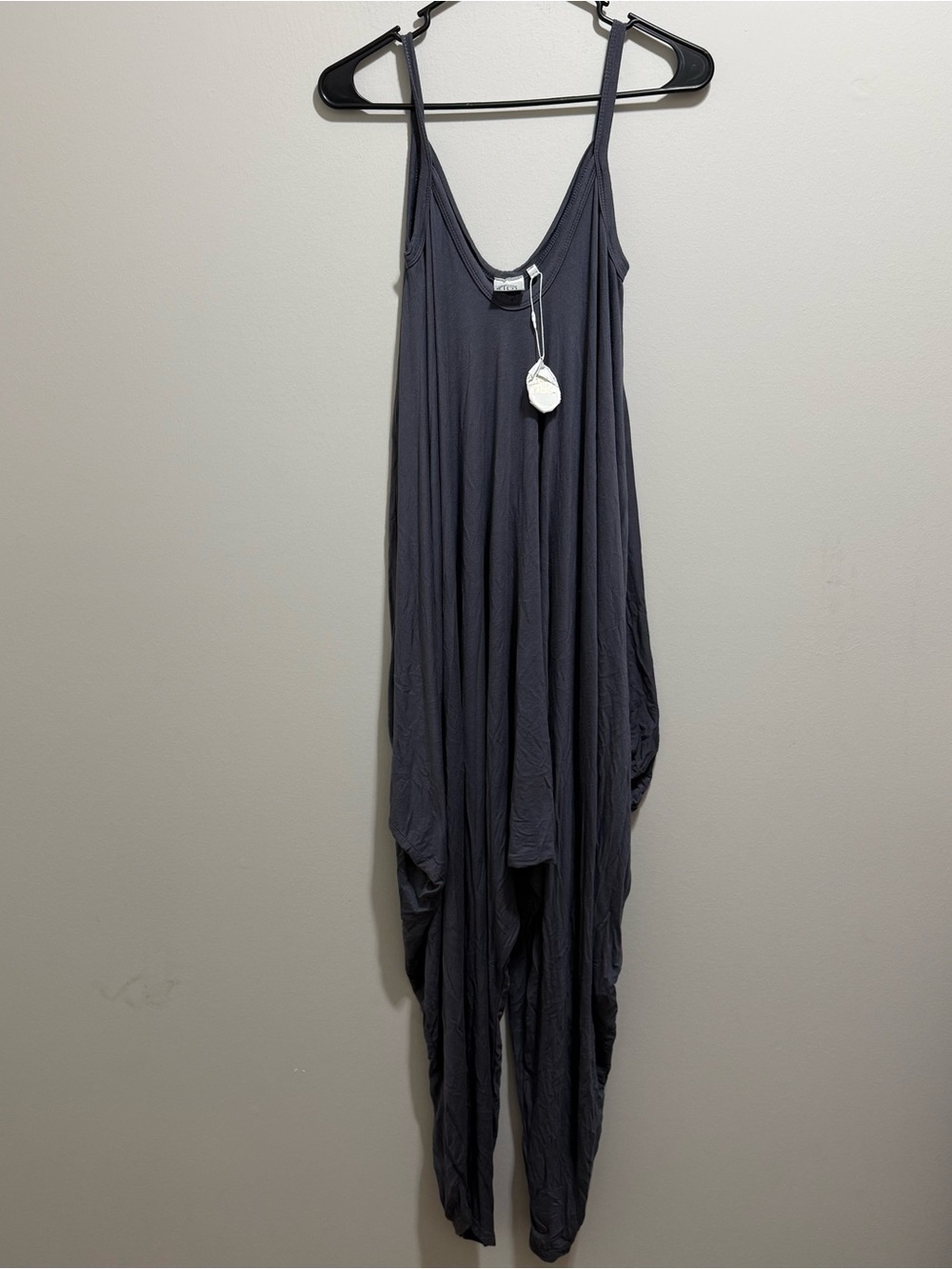 Women's Dark Gray Sleeveless Harem Jumpsuit
